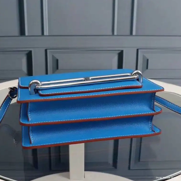 Affordable Palladium Leather Epsom Blue Sky Roulis In Hardware Bag Hermes 0506